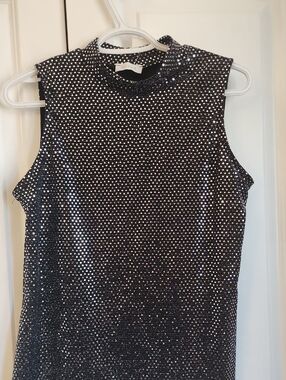 Kenar Black Sequin Crewneck Top